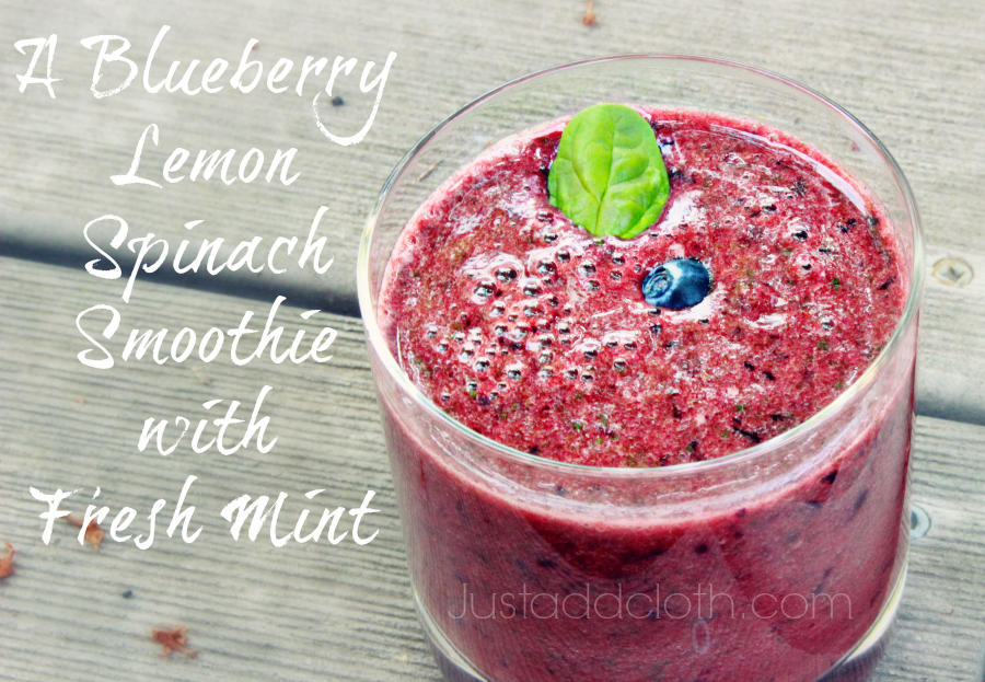 A Blueberry Lemon Spinach Smoothie with Fresh Mint 2
