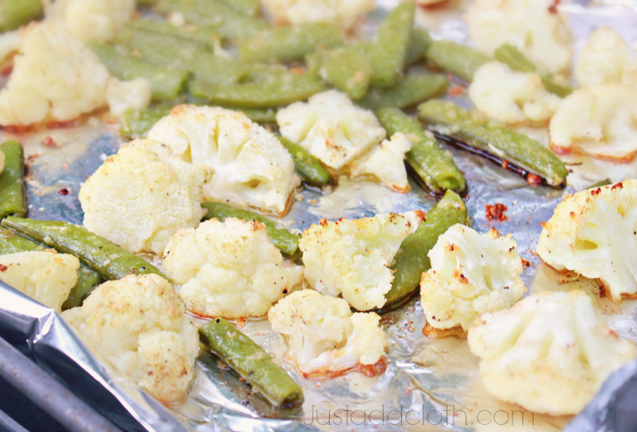 roasted cauliflower and peapods 4