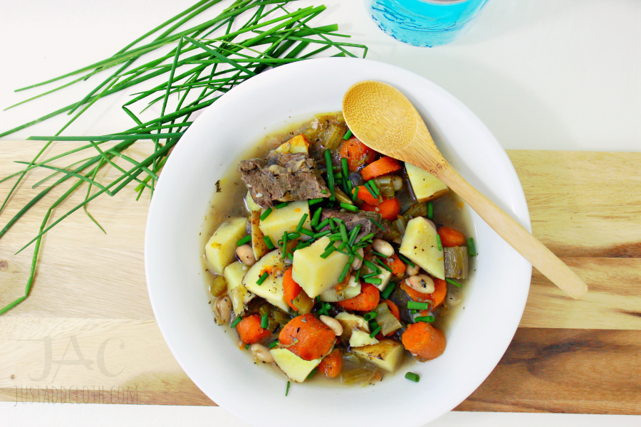 A Root Vegetable Beef Stew with White Beans & Ginger 1