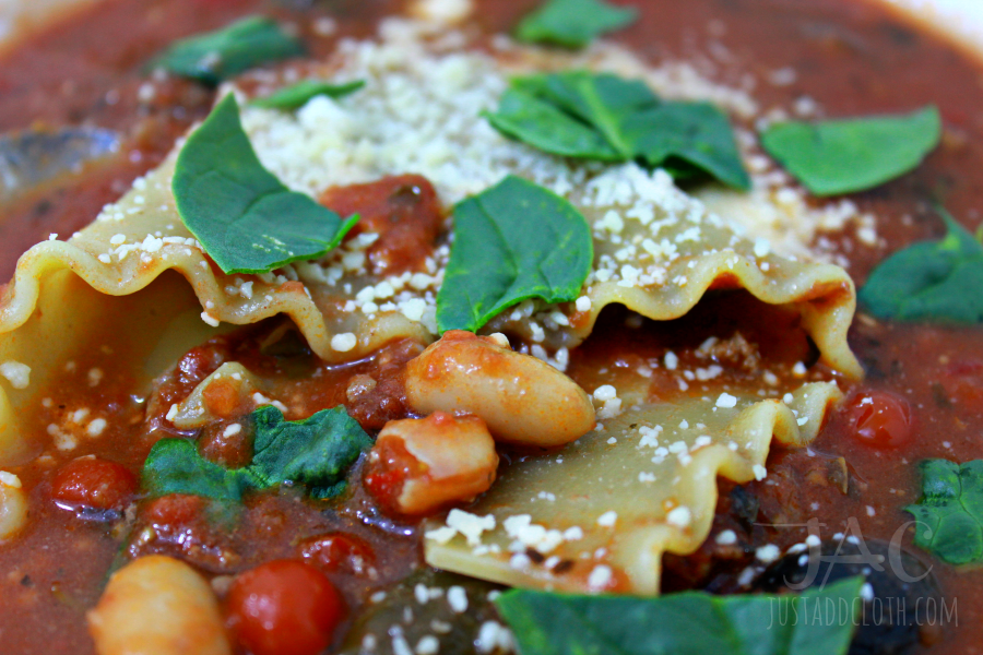 Lasagna Soup with Spinach & Cannellini Beans 2