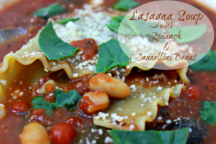 Lasagna Soup with Spinach & Cannellini Beans 3