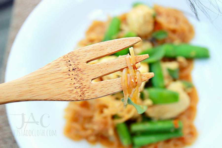 Shirataki Ramen Noodles with Peanut Chicken & Pea Pods 4