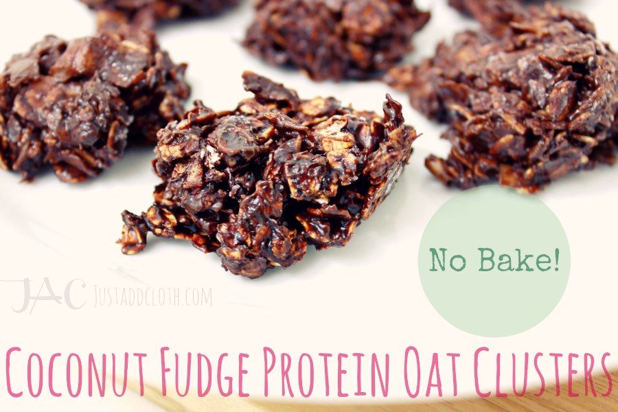No Bake Coconut Fudge Protein Oat Clusters 2