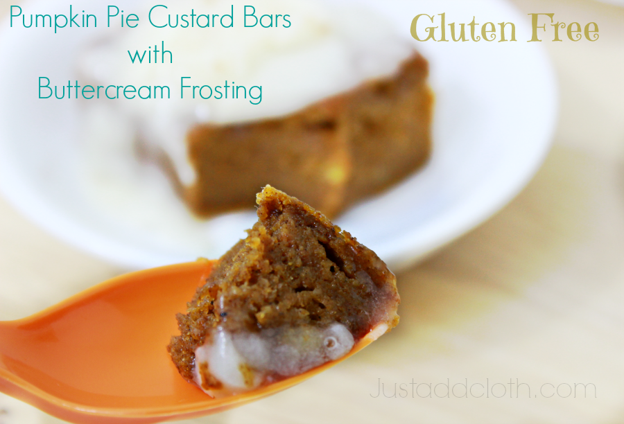 Gluten Free Pumpkin Pie Custard Bars with Buttercream Frosting 2