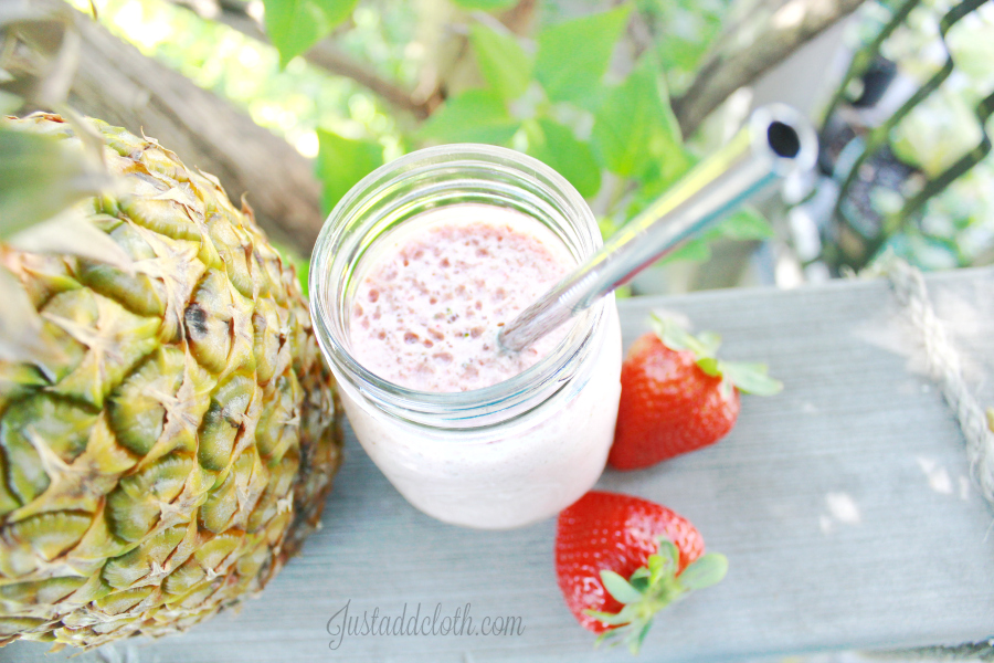 Pineapple Watermelon Strawberry Smoothie with Sweet Orange Oil 2