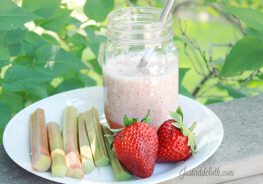 Strawberry rhubarb mint smoothie