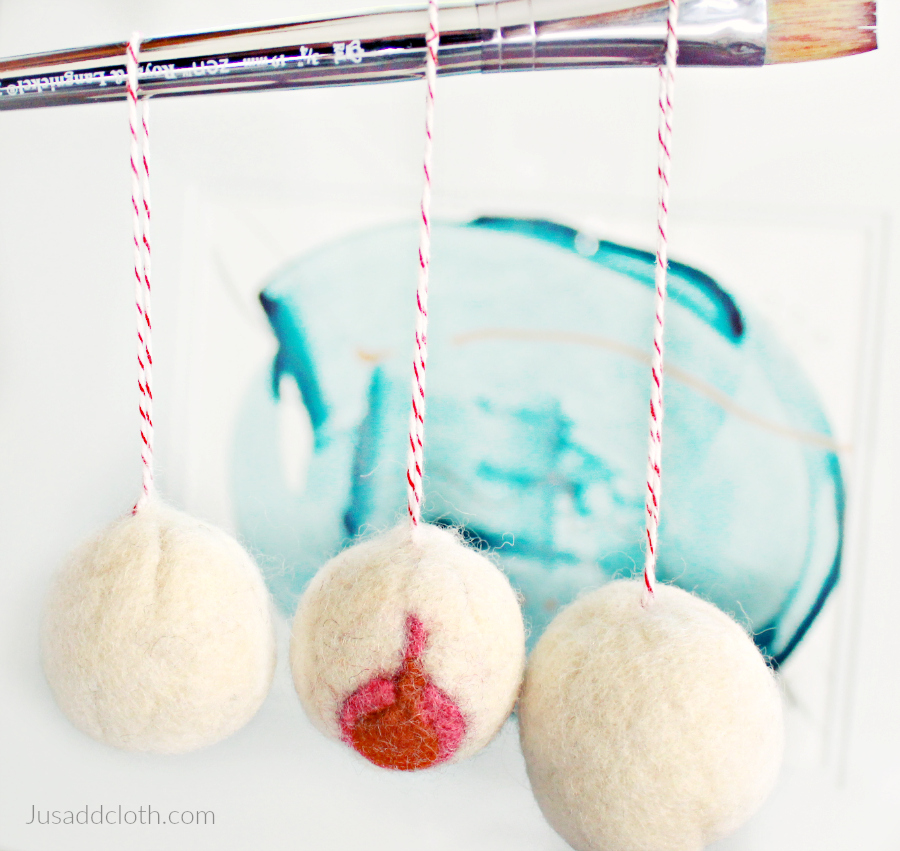 DIY Felted Wool ball Ornaments