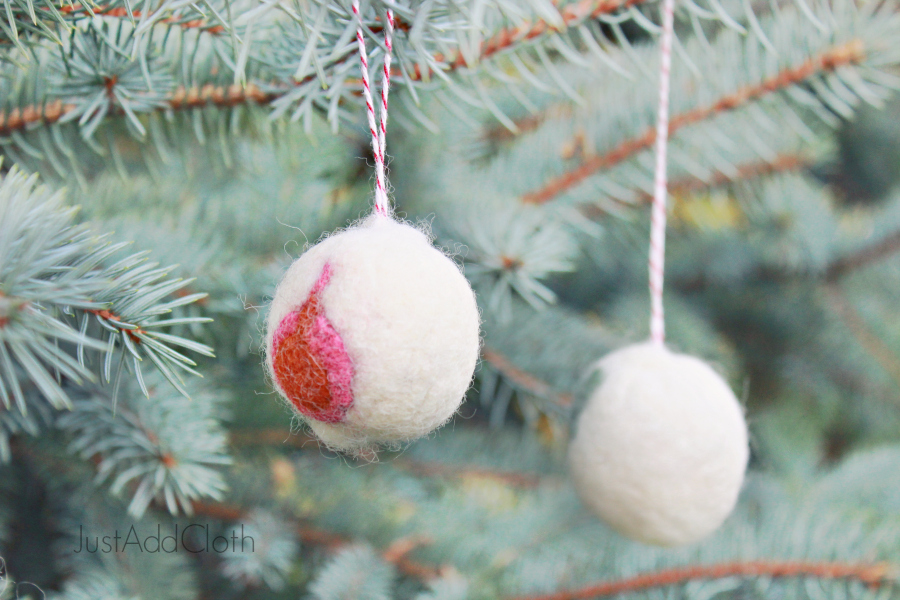 Felted Wool Tree Ornaments DIY