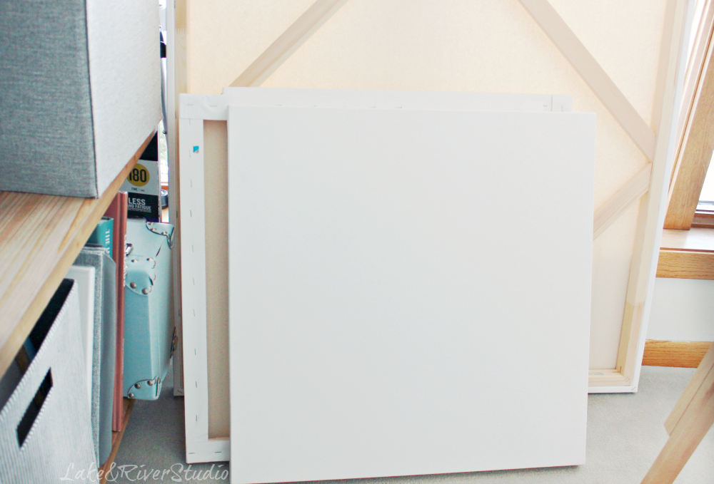 blank canvas in studio