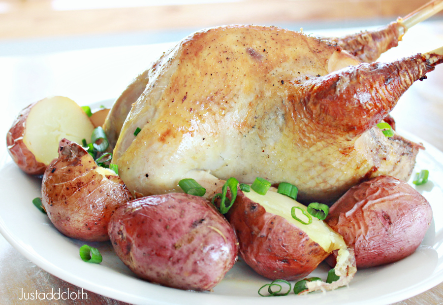 Roasted Guinea Fowl with Red Potatoes