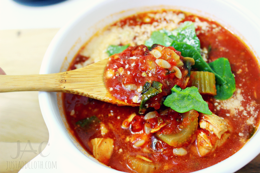 Chicken Tomato Soup with Spinach & Orzo 2