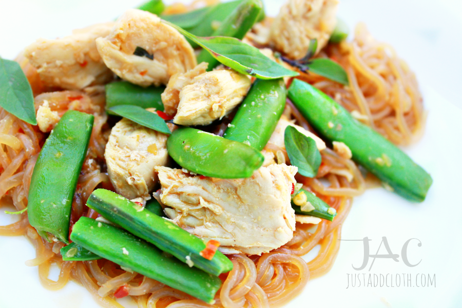 Shirataki Ramen Noodles with Peanut Chicken & Pea Pods 2