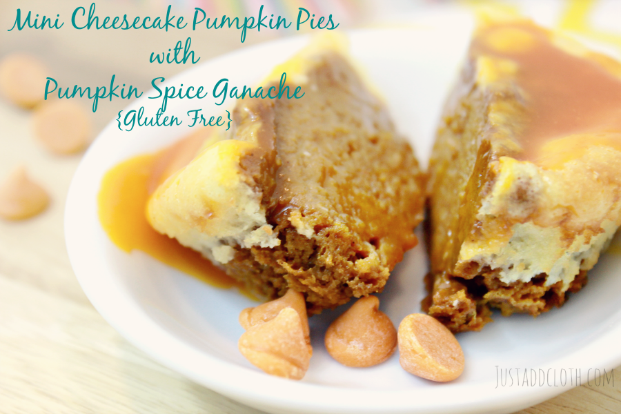 Mini Cheesecake Pumpkin Pies with Pumpkin Spice Ganache {Gluten Free} 4