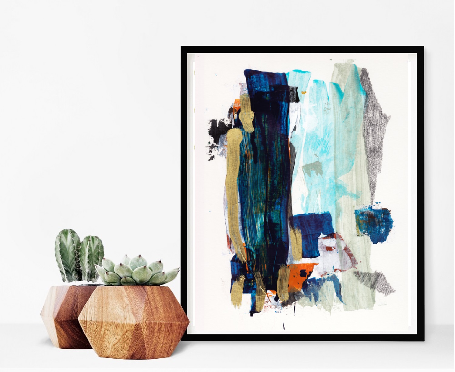 gold and deep blue art