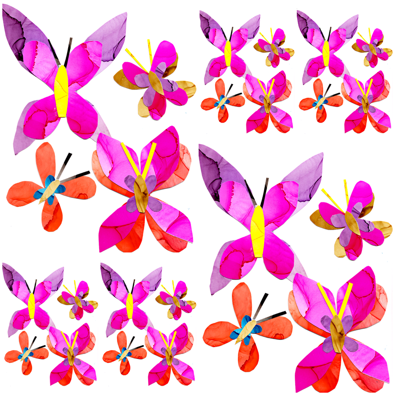 colorful butterfly art print