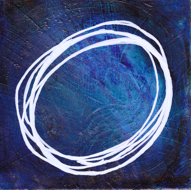 blue and white enso painting