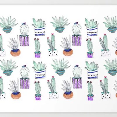 Cactus Botanical Plant Line Sketch Art Print