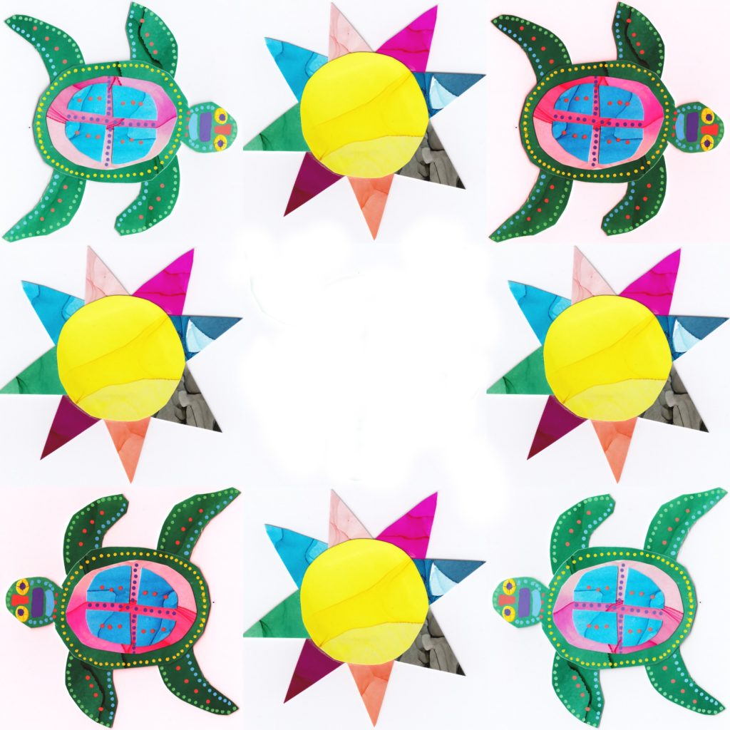 suns and turtles art print
