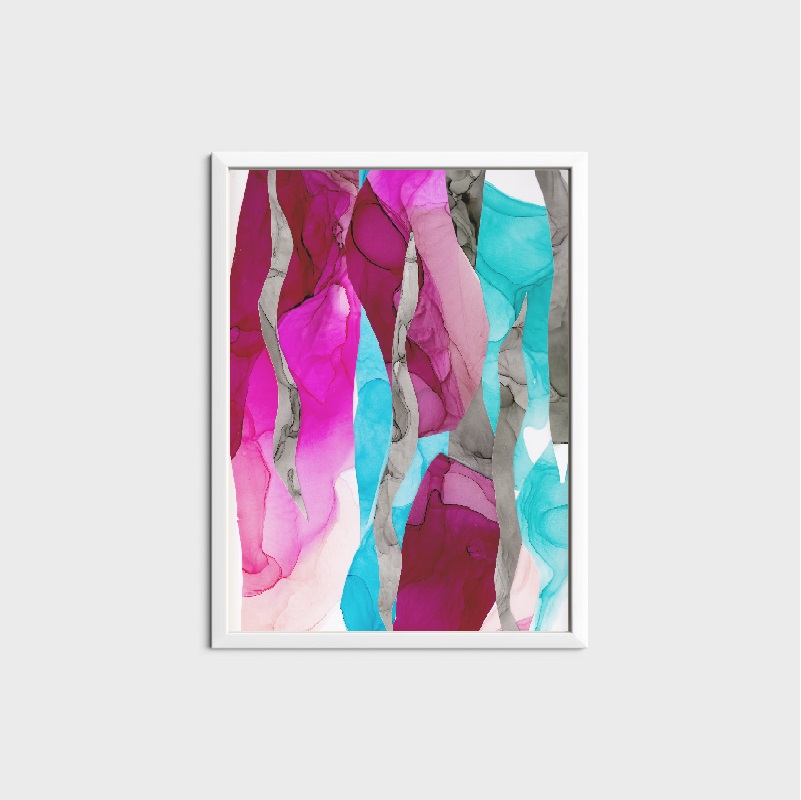blue and pink abstract painting