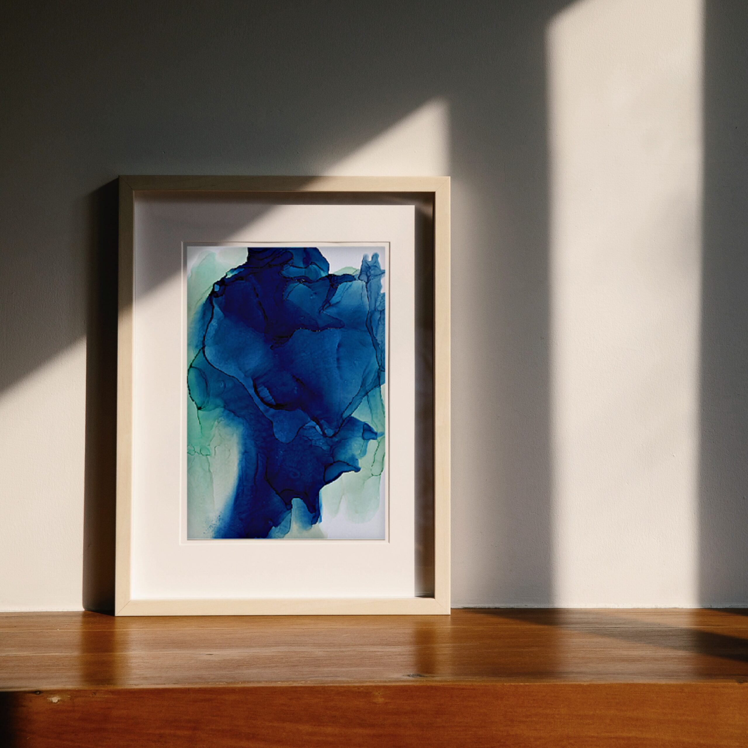 Blue Abstract Art Print, Indigo Dawn