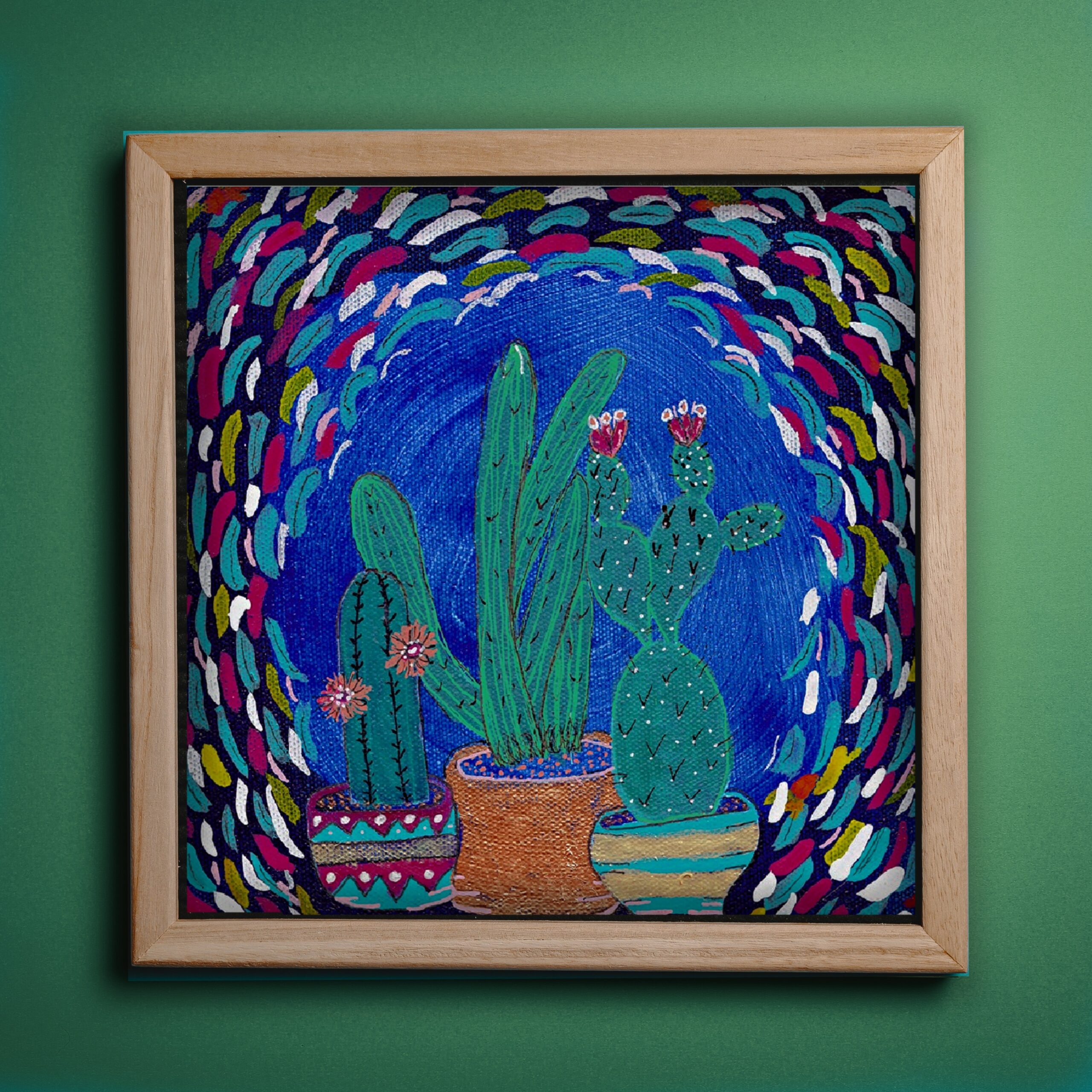 Cactus art, Desert Scene Painting, Giclee, Art print, Landscape, Cactus Odyssey III