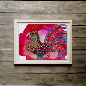 impressionistic rooster painting minnesota