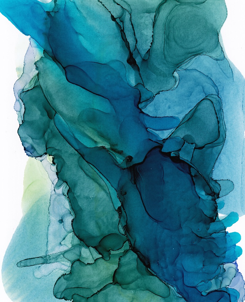 Teal and Green Abstract Art Print, Walked Away - Image 5