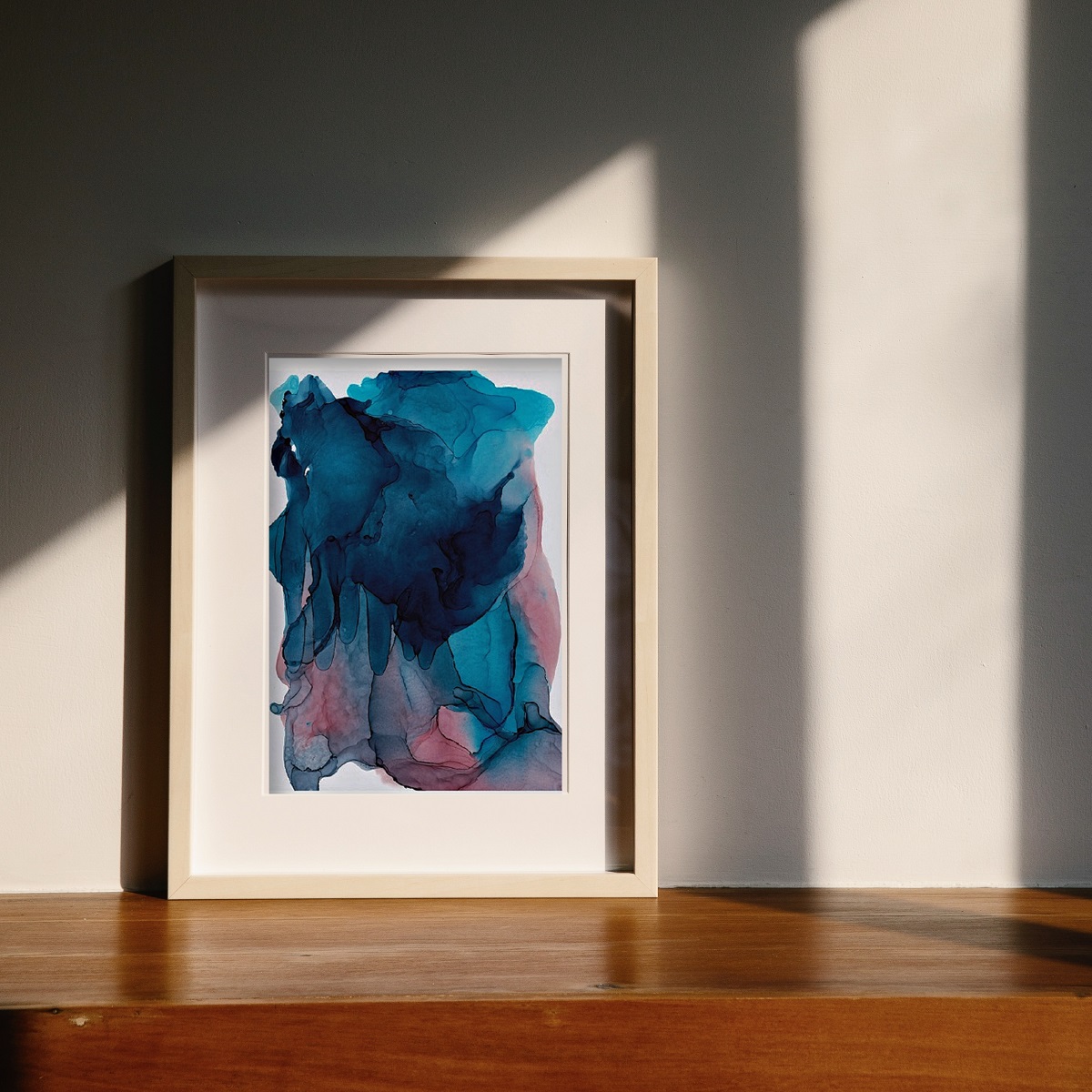 Blue and Pink Abstract Art Print, Will Always