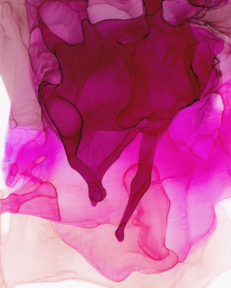 Red and Pink Abstract Art print, Blood Bath - Image 6