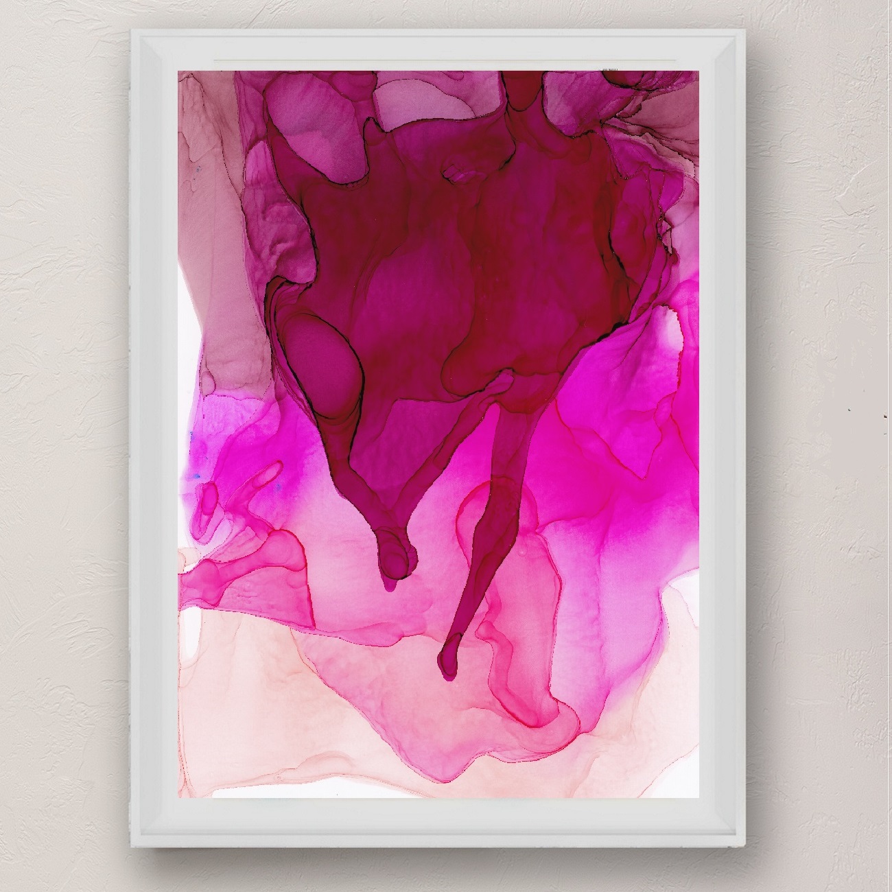 Red and Pink Abstract Art print, Blood Bath - Image 4