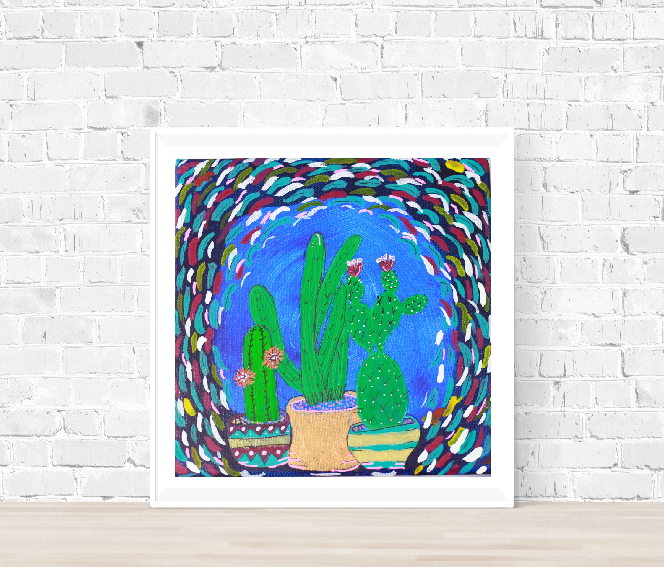 Cactus art, Desert Scene Painting, Giclee, Art print, Landscape, Cactus Odyssey III - Image 5