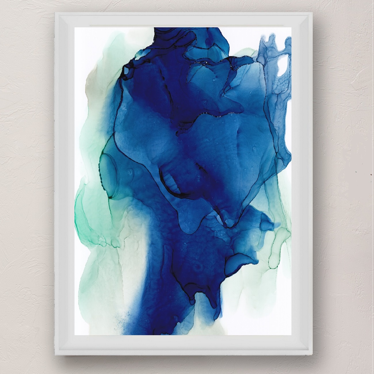 Blue Abstract Art Print, Indigo Dawn - Image 5