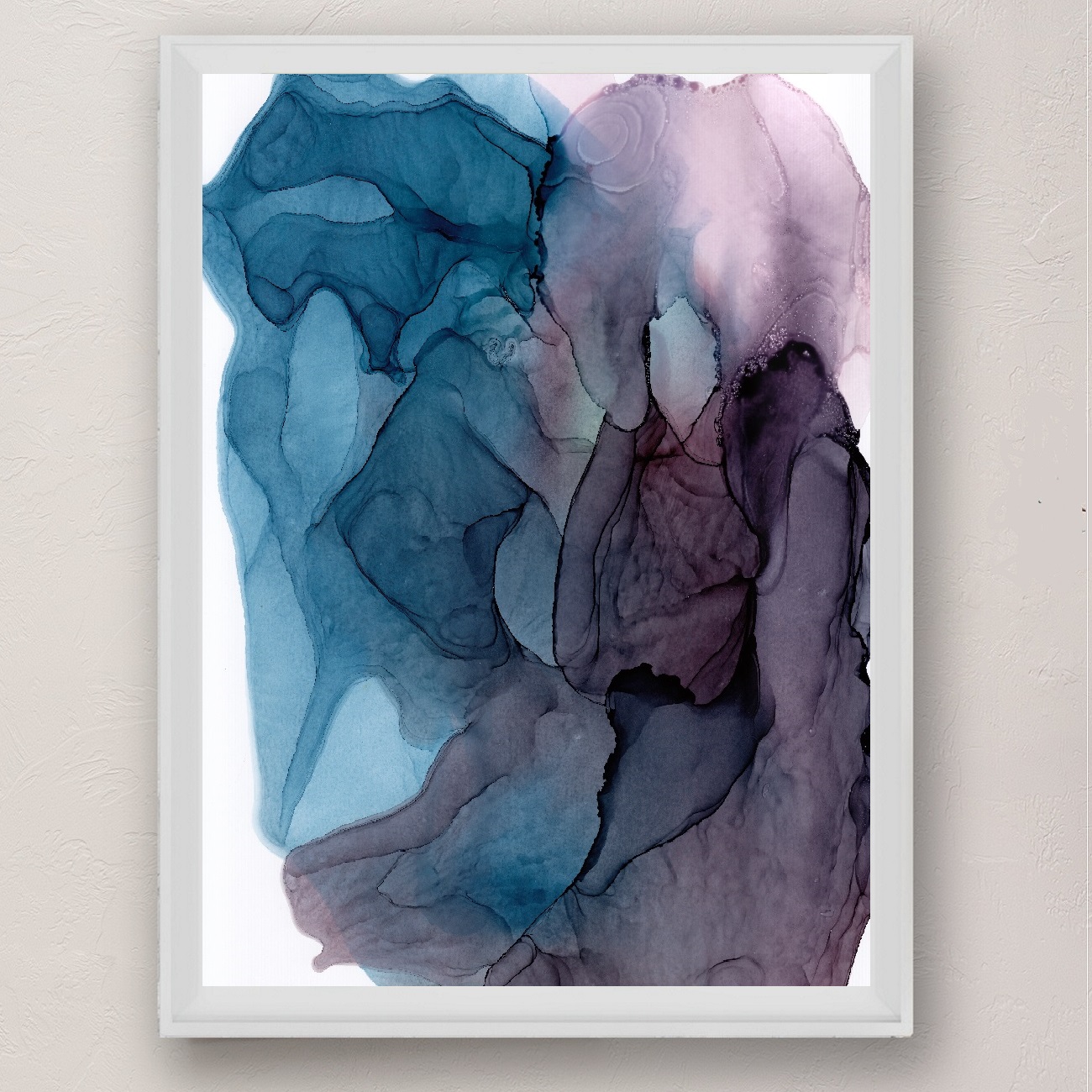 Blue and Violet Abstract Art Print, It Was Epic