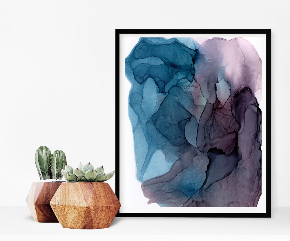 Blue and Violet Abstract Art Print, It Was Epic - Image 4