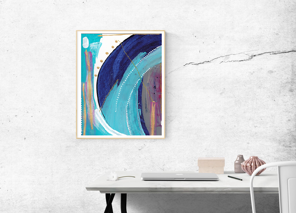 indigo abstract art