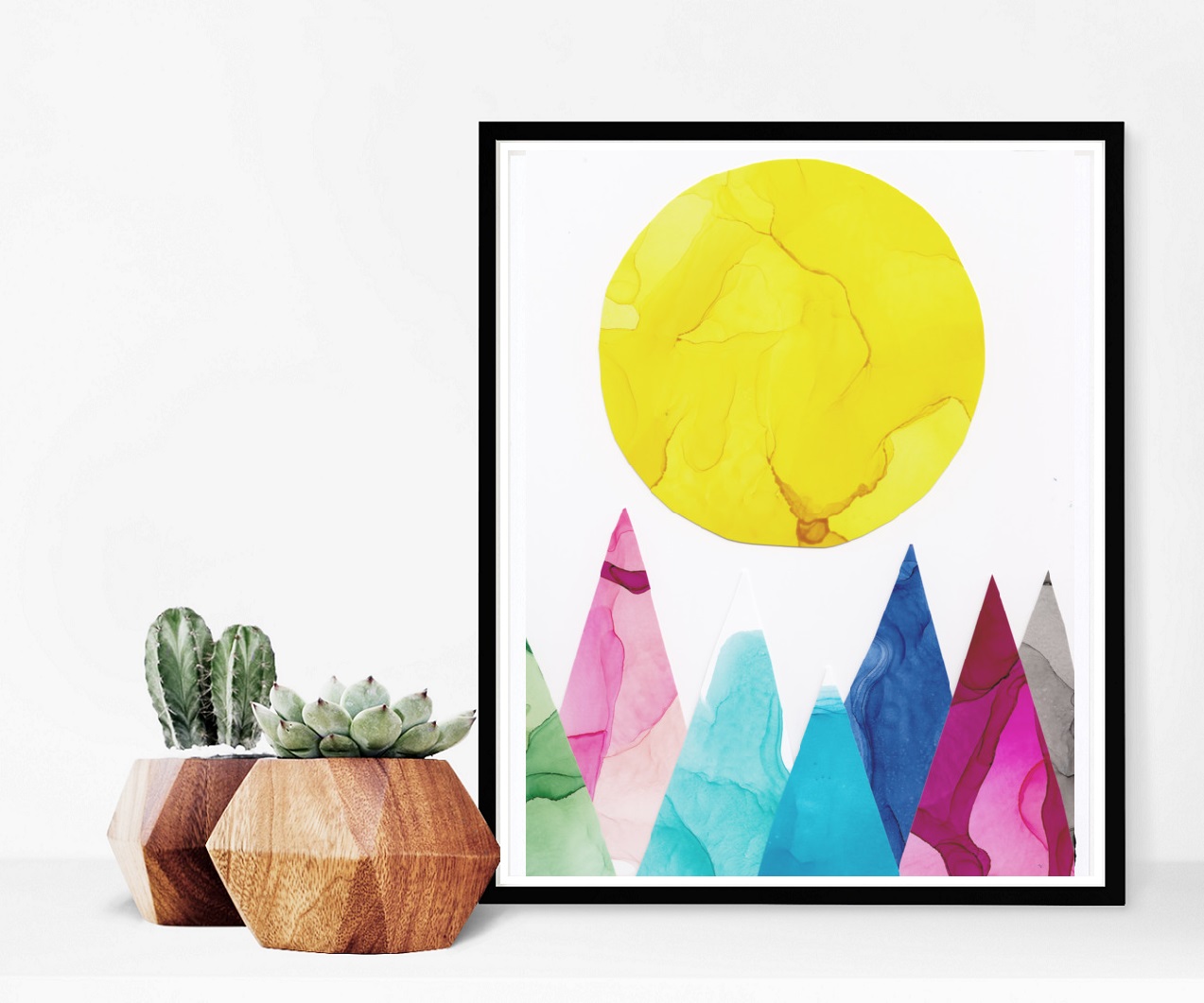 mountain collage painting