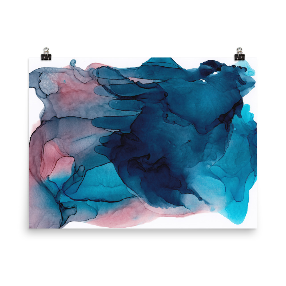 Blue and Pink Abstract Art Print, Will Always - Image 2