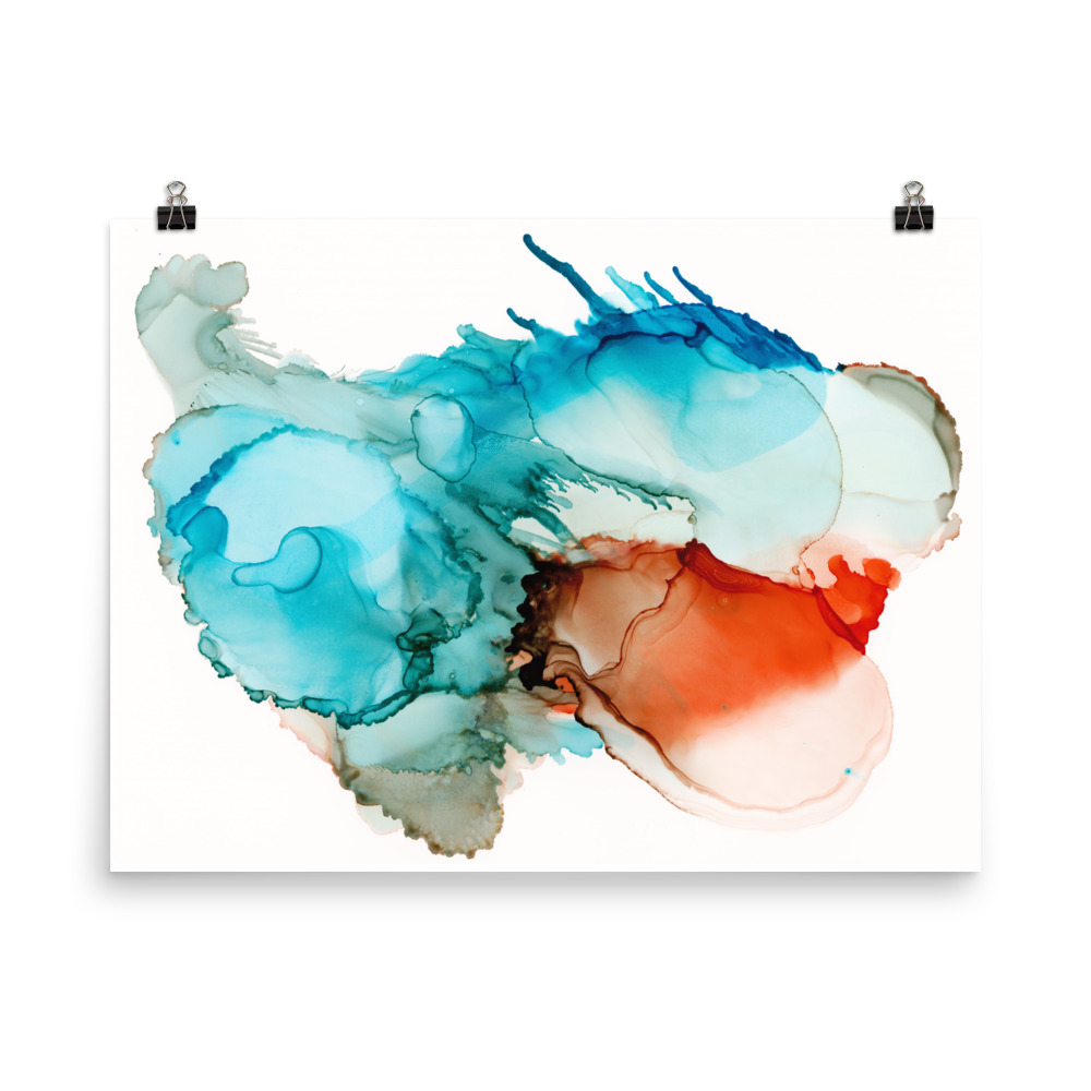 Blue and Orange Abstract Art Print, All She Is - Image 5