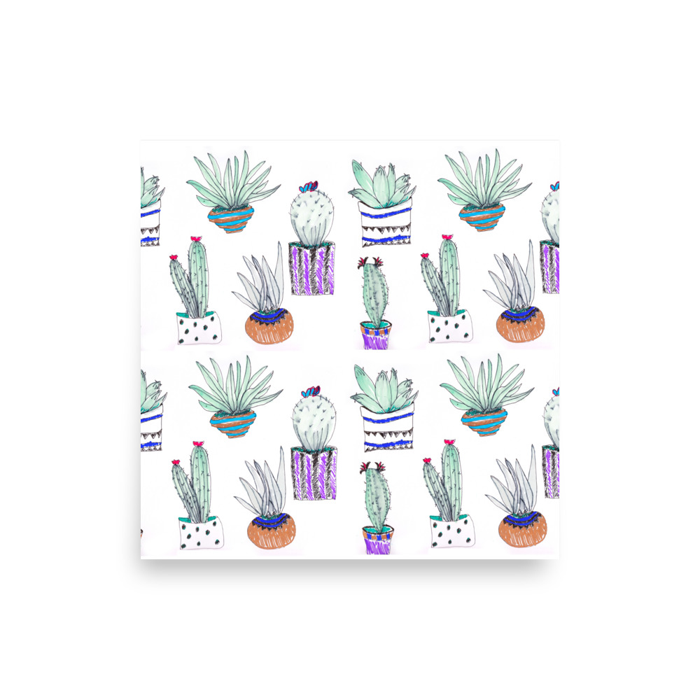 Cactus Botanical Plant Line Sketch Art Print - Image 3