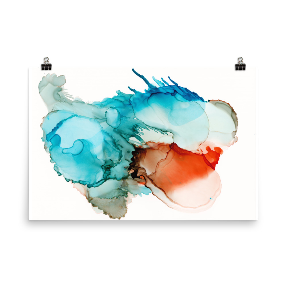 Blue and Orange Abstract Art Print, All She Is - Image 6