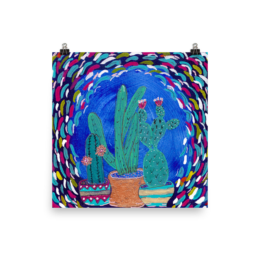Cactus art, Desert Scene Painting, Giclee, Art print, Landscape, Cactus Odyssey III - Image 2
