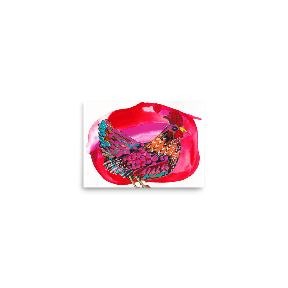 Fiesta Chickens Evil Eye Road Island Red Hen Art Print - Image 7