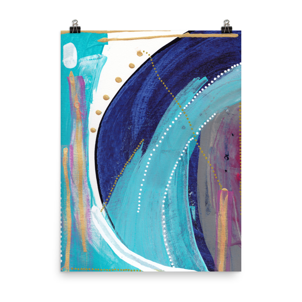 Blue and Turquoise abstract Art Print , Can't Own Me - Image 6