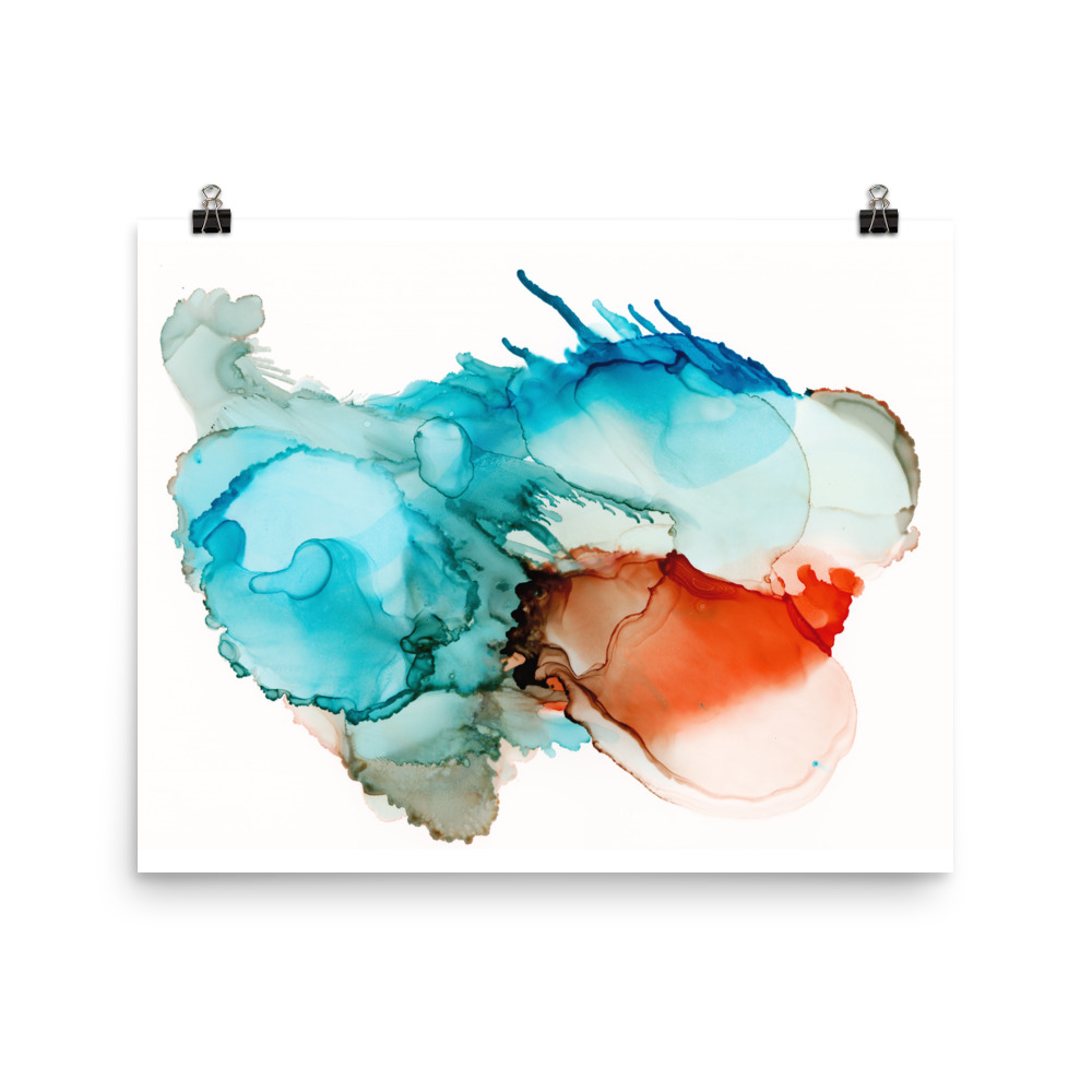 Blue and Orange Abstract Art Print, All She Is - Image 4