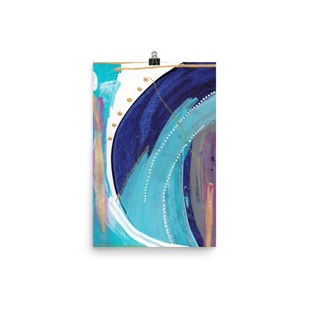 Blue and Turquoise abstract Art Print , Can't Own Me - Image 4