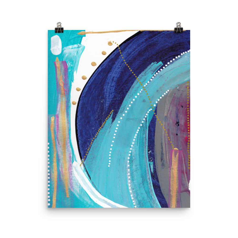 Blue and Turquoise abstract Art Print , Can't Own Me - Image 5