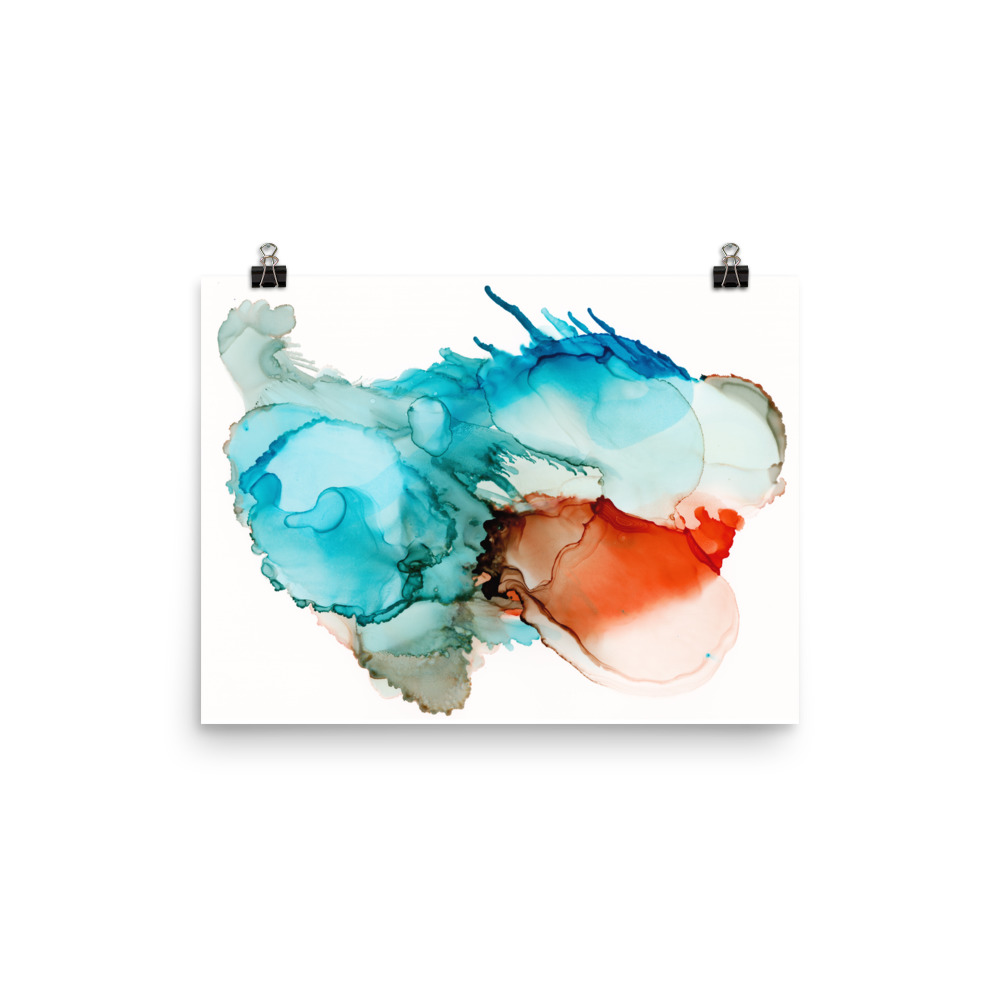 Blue and Orange Abstract Art Print, All She Is - Image 2