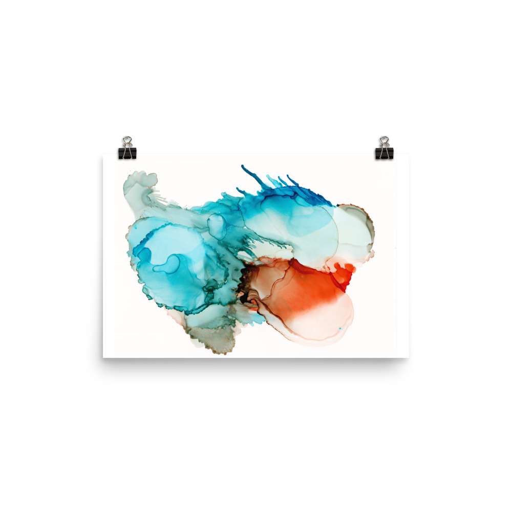 Blue and Orange Abstract Art Print, All She Is - Image 3