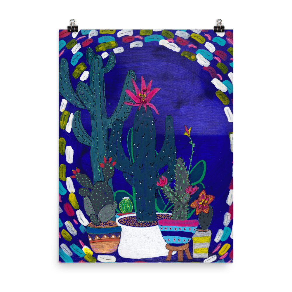 Cactus Painting, succulent Art, Desert Scene, Botanical, Art Print - Image 2