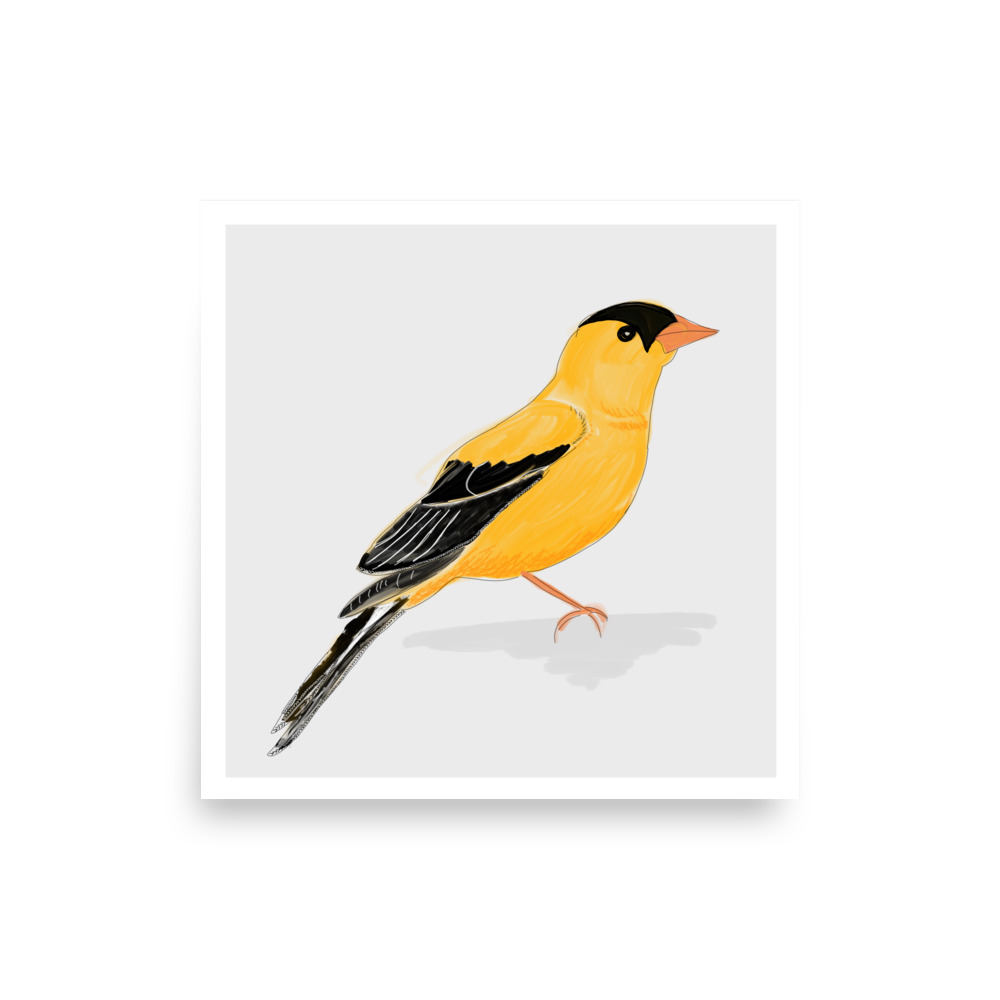 Gold Finch Bird Painting Art Print - Image 2
